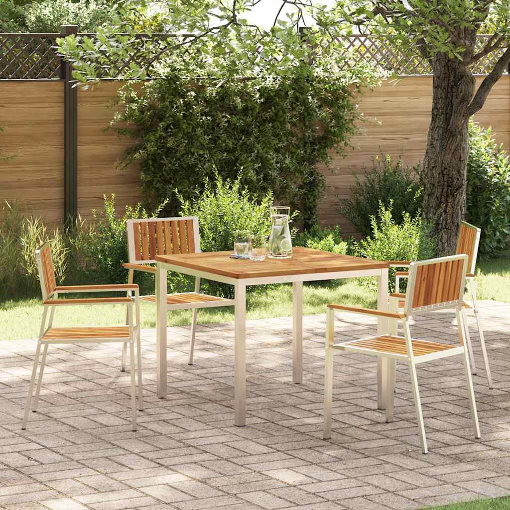 Garden Dining Set 5 pcs Brown Solid acacia wood